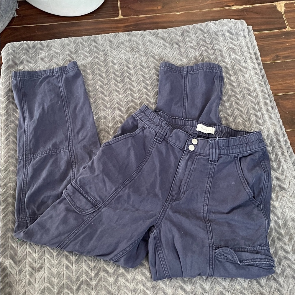 Casual Blue Utility Cargo Pants